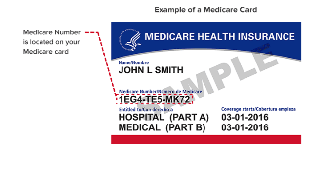 Example Medicare Card
